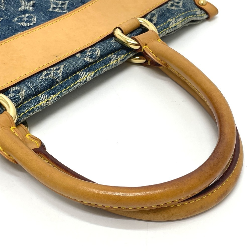 Louis Vuitton Monogram Denim Flat Shopper Tote Bag Blue - Picture 3 of 7